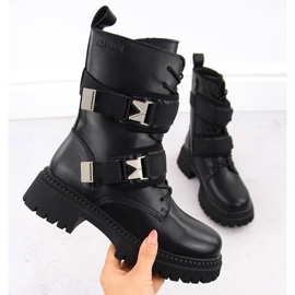 Bolsas femininas de couro com fivelas, pretas Big Star OO274A274 preto 1