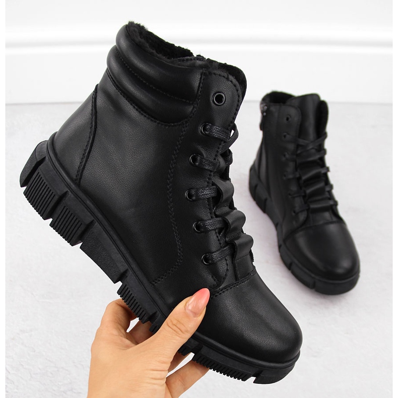 Botas femininas de couro na plataforma, pretas, T.Sokolski Z24-335 preto 1