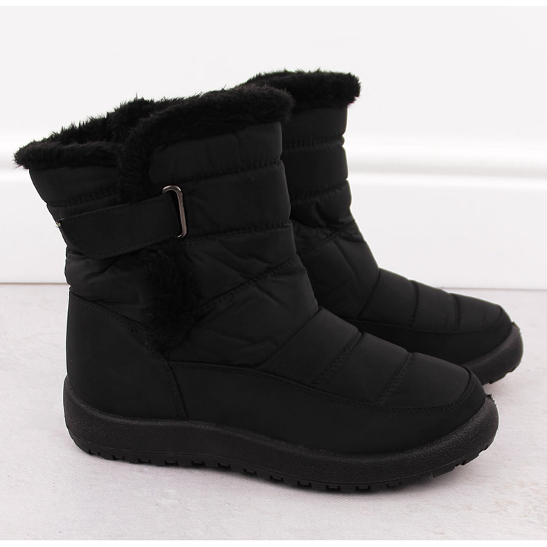 Botas de neve femininas Filo Donna Z24-50 pretas com pele preto 2