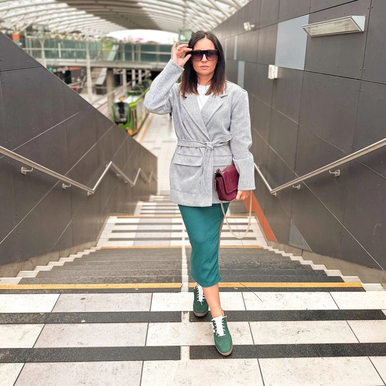 Olivier Sapatos femininos de couro, tênis estilo 1259, verdes 1