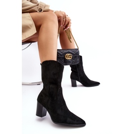Diamantique Botas de cowboy feminino na postagem Eco-Eco-Black preto 4