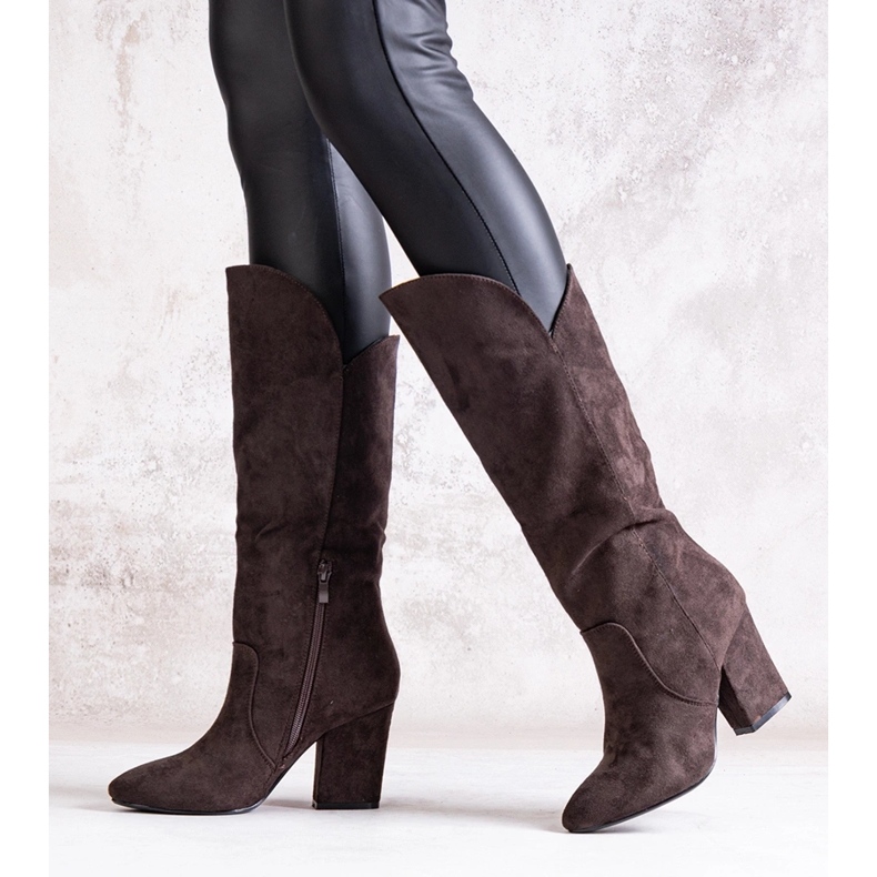 Botas Amare marrons de salto alto marrom 1