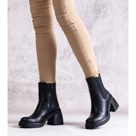 Botins femininos pretos em couro ecológico Ariane 2