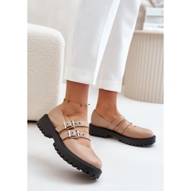 Sapatos femininos com tiras de couro ecológico, bege Terione 2 Sapatos femininos com tiras de couro ecológico, bege Terione 2