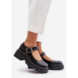 Sapatos femininos com fivela Plikuria preto 1