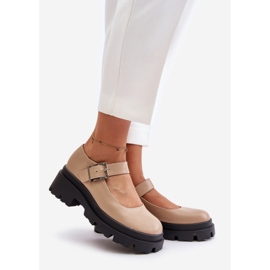 Sapatos femininos bege com fivela Plikuria 1 Sapatos femininos bege com fivela Plikuria 1