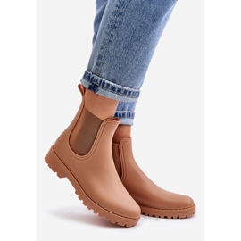 Botas Wellington femininas com inserções elásticas, Marrom Ciariel bege 1 Botas Wellington femininas com inserções elásticas, Marrom Ciariel bege 1