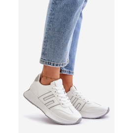 Tênis Feminino, Calçado Esportivo na Plataforma, Branco e Cinza Thari 1