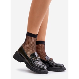 S.Barski Mocassins femininos envernizados com decoração D&amp;A LZ42-030 preto 1