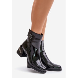 S.Barski Botas de salto alto envernizadas isoladas MR880-093 pretas preto 1