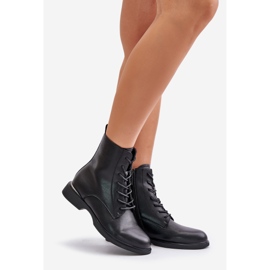 Botas femininas isoladas de trabalho em couro natural Vinceza 66691 pretas preto 1