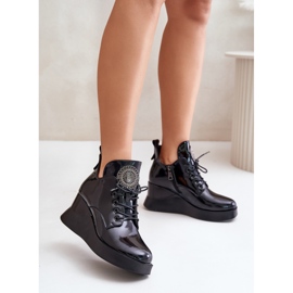 Botas femininas envernizadas com isolamento Vinceza 66706 pretas preto 2