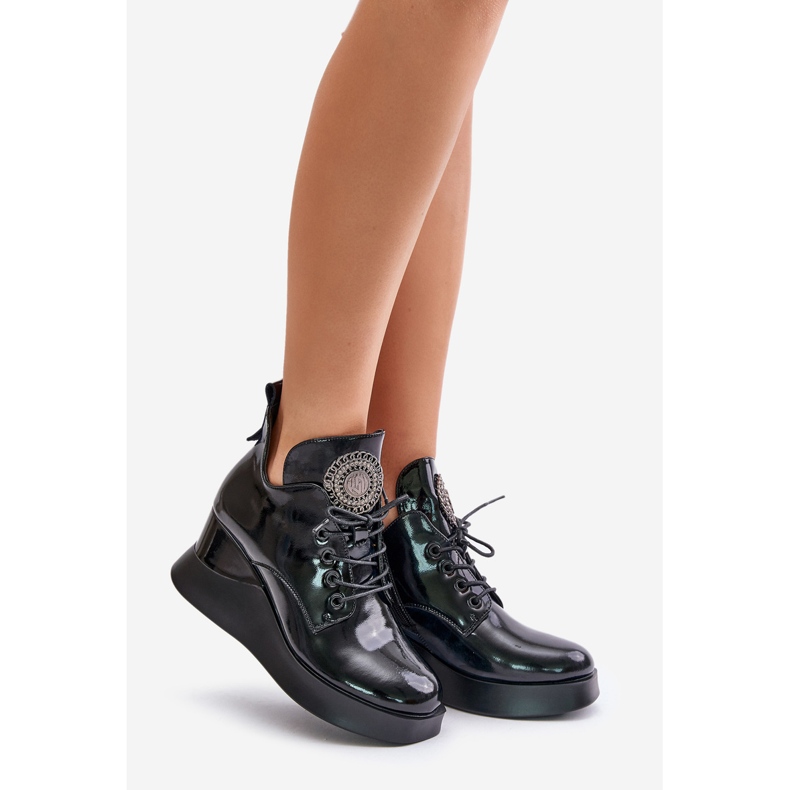 Botas femininas envernizadas com isolamento Vinceza 66706 pretas preto 1
