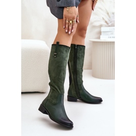 Jezzi Botas femininas isoladas acima do joelho com zíper, verde Ivasira 2 Jezzi Botas femininas isoladas acima do joelho com zíper, verde Ivasira 2