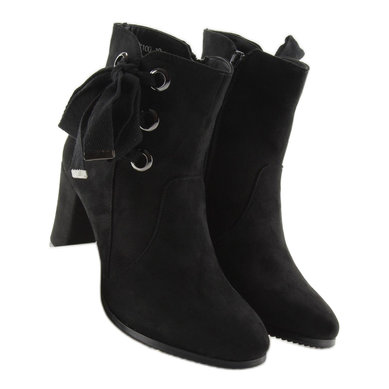 Botas pretas de salto alto C100 pretas preto 2