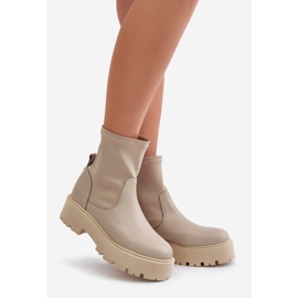Botas femininas Zazoo 2947 feitas de couro natural, bege 1