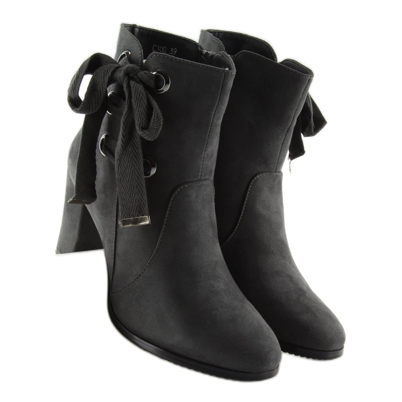 Cinza Botas de salto alto C100 cinza 2