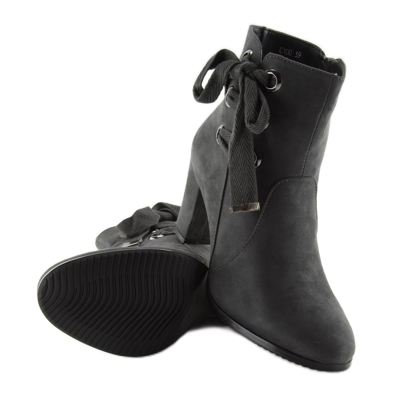 Cinza Botas de salto alto C100 cinza 1