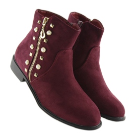 Botas com pérolas bordô 30708 vermelho multicolorido 2 Botas com pérolas bordô 30708 vermelho multicolorido 2