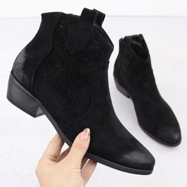 Botas de cowboy com isolamento feminino, pretas Potocki SZ12189 preto 1