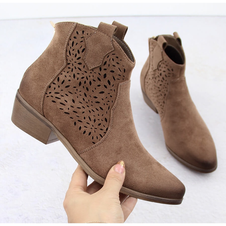 Botas de cowboy com isolamento feminino marrom Potocki SZ12189 1