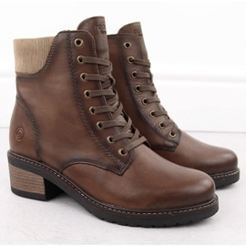 Botas femininas de couro com isolamento marrom Remonte D1A70-22 castanho 2