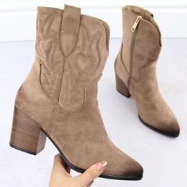 Botas de cowboy com isolamento feminino, bege Vinceza 1 Botas de cowboy com isolamento feminino, bege Vinceza 1