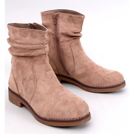 Bracy Botins cáqui com babados bege 1
