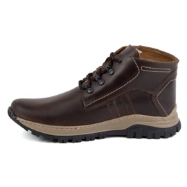Olivier Sapatos masculinos de couro de inverno 119GT castanhos marrom 1