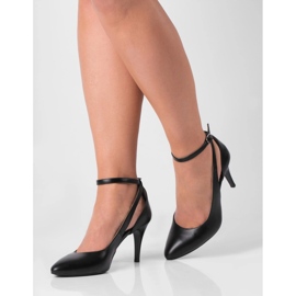 BUTDAM Livia dança salto alto com tira preta no tornozelo preto 1