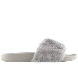 Chinelos cinza com pelo zy383-007-3 cinza 1