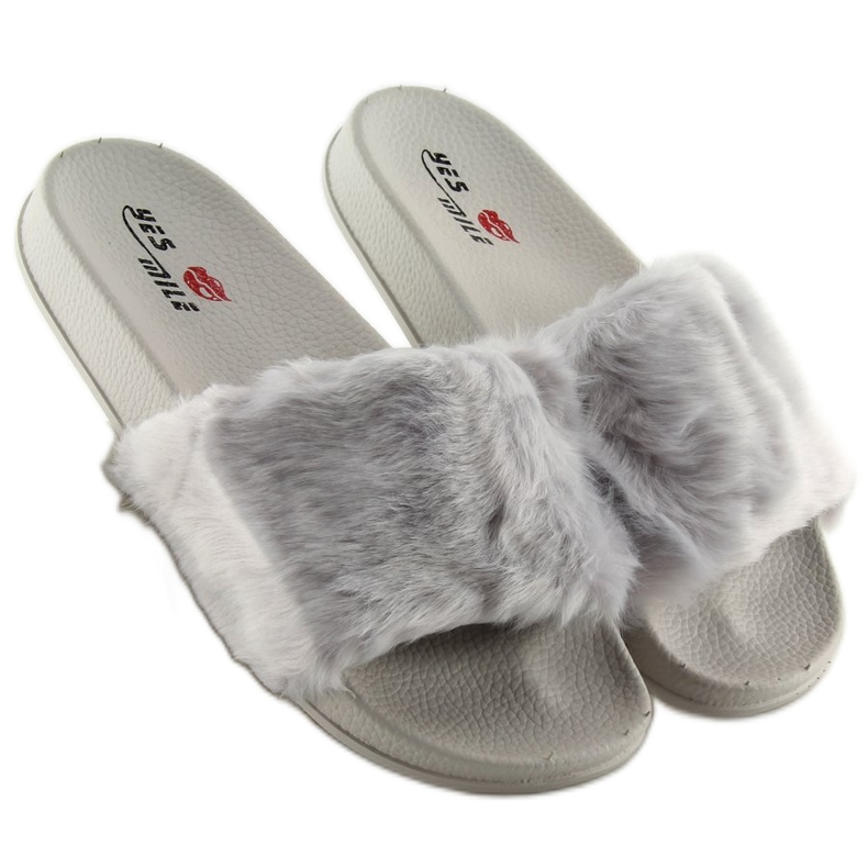 Chinelos cinza com pelo zy383-007-3 cinza 2 Chinelos cinza com pelo zy383-007-3 cinza 2