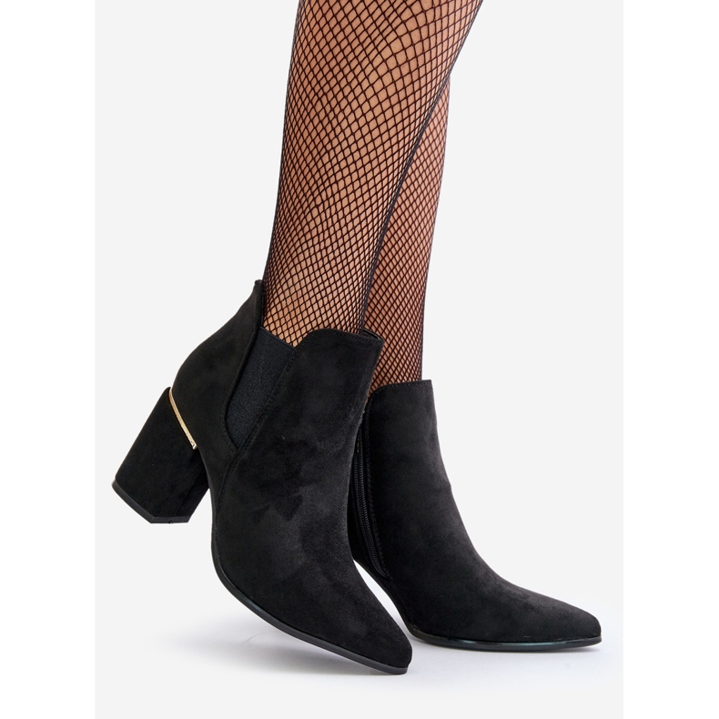 Botas de camurça ecológica com salto alto isolado preto Daivine preto 1