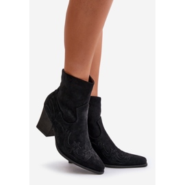 Botas de cowboy com salto alto, Eco Suede, Black Arabelline preto 1
