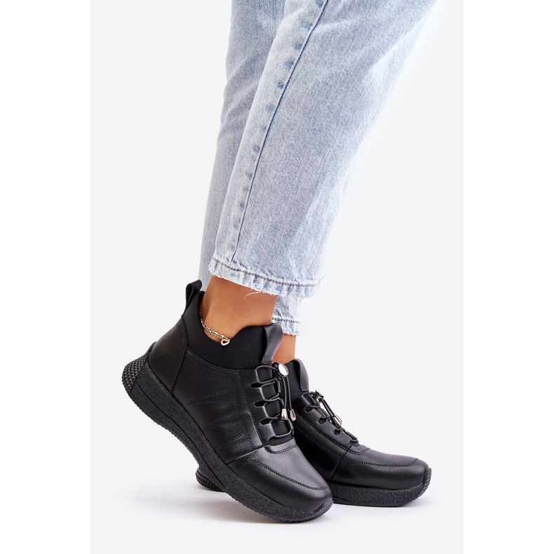 Calçados esportivos de couro isolados com zíper Artiker 55C0041 preto 1