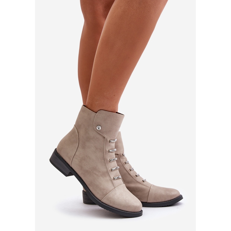 Jezzi Botas baixas femininas com isolamento bege Labise 1 Jezzi Botas baixas femininas com isolamento bege Labise 1