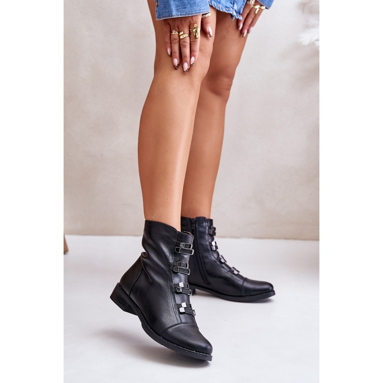 Jezzi Botas femininas com zíper isolado preto Evalith preto 2 Jezzi Botas femininas com zíper isolado preto Evalith preto 2