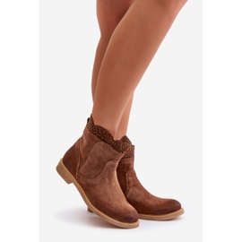 Botas baixas femininas camurça Lewski 3624 marrom 1