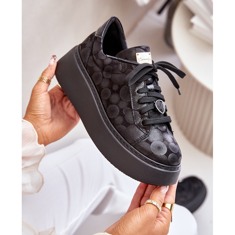 Calçados Esportivos de Couro na Plataforma Maciejka 06191-42 Preto 2