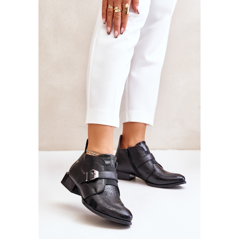 Botas baixas de couro com zíper Maciejka 06692-01 pretas preto 2 Botas baixas de couro com zíper Maciejka 06692-01 pretas preto 2