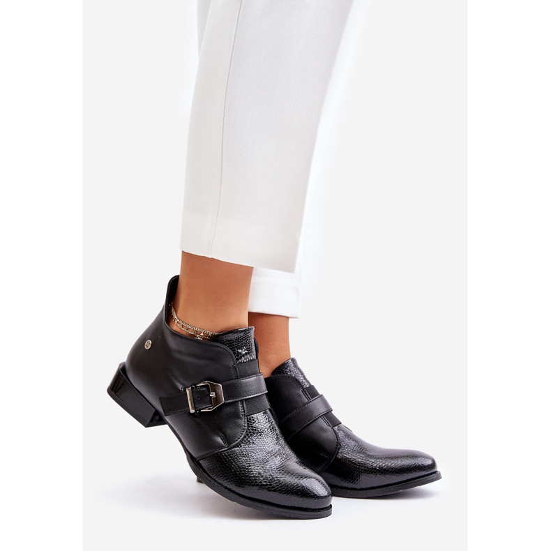 Botas baixas de couro com zíper Maciejka 06692-01 pretas preto 1 Botas baixas de couro com zíper Maciejka 06692-01 pretas preto 1