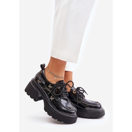 Sapatos femininos envernizados com decorações em couro natural Artiker 55C0419 preto 1