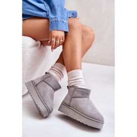 Botas femininas de neve com plataforma isoladas com pele, cinza Xamella 2 Botas femininas de neve com plataforma isoladas com pele, cinza Xamella 2