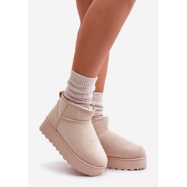 Botas femininas de neve com plataforma e forro de pele, Bege Claro Xamella 1 Botas femininas de neve com plataforma e forro de pele, Bege Claro Xamella 1