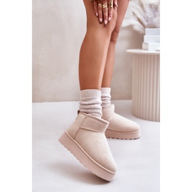 Botas femininas de neve com plataforma e forro de pele, Bege Claro Xamella 2 Botas femininas de neve com plataforma e forro de pele, Bege Claro Xamella 2