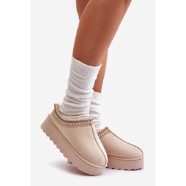 Botas femininas de neve com plataforma e forro de pele, Bege Claro Remenia 1 Botas femininas de neve com plataforma e forro de pele, Bege Claro Remenia 1