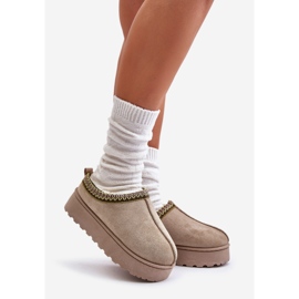Botas femininas de neve com plataforma isoladas com pele, verde, Remenia 1