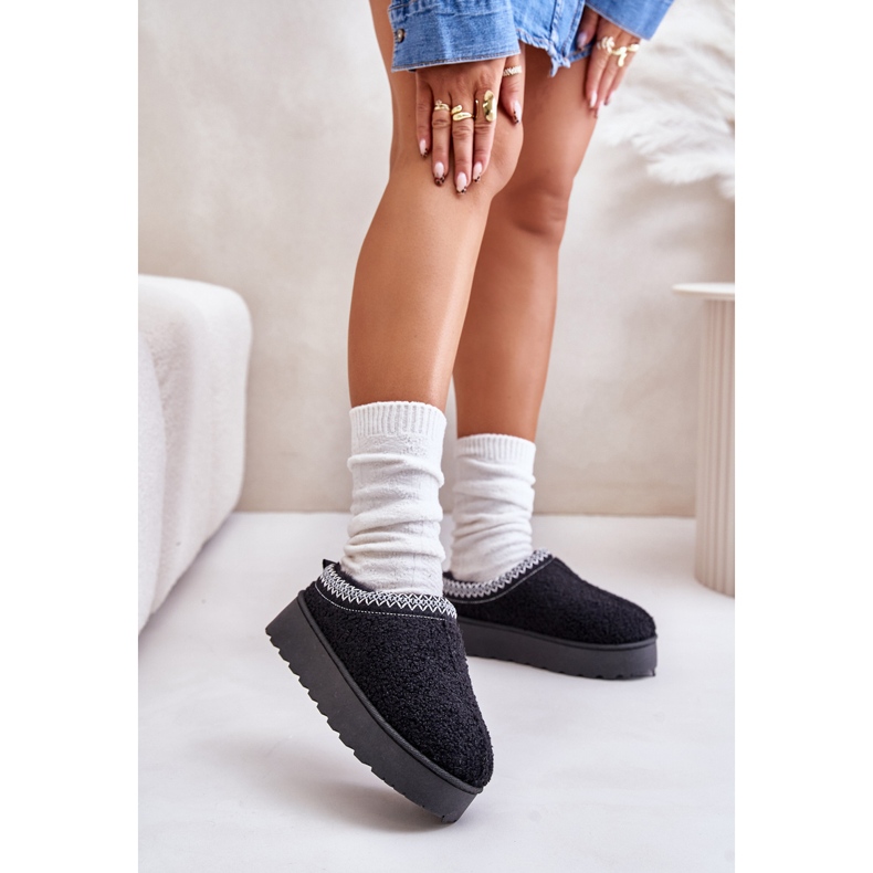 Botas femininas de neve com plataforma e bordado, Tirisa preta preto 2
