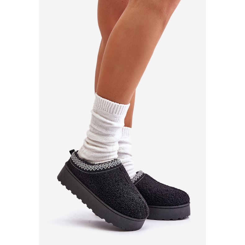 Botas femininas de neve com plataforma e bordado, Tirisa preta preto 1