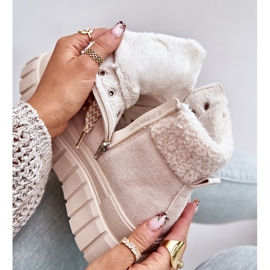 Botas femininas isoladas na plataforma, Bege Alcyhen 2